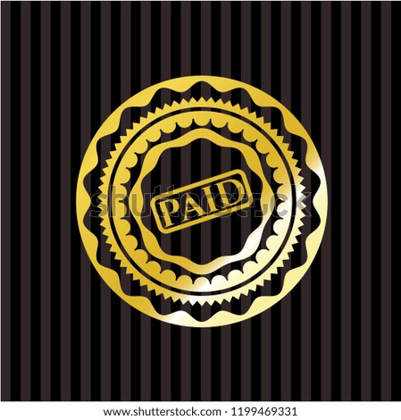 paid icon inside gold shiny badge