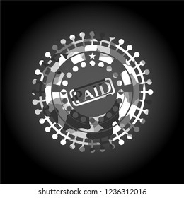 paid icon inside grey camouflage texture