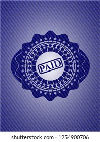paid icon inside jean background