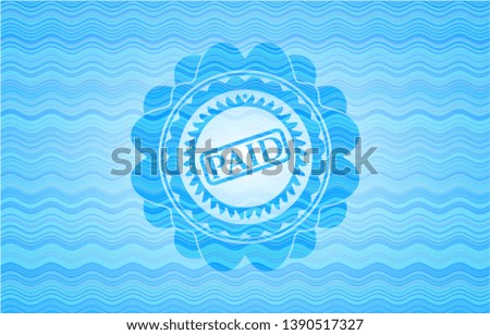 paid icon inside light blue water style emblem.