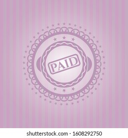 paid icon inside pink emblem