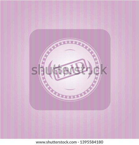 paid icon inside pink emblem
