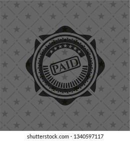 paid icon inside realistic black emblem