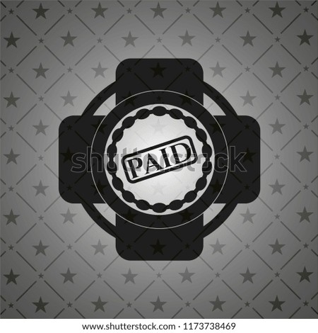 paid icon inside realistic dark emblem