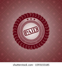 paid icon inside red emblem. Vintage.