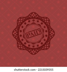 paid icon inside red emblem. Vintage.. 