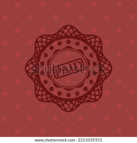 paid icon inside red emblem. Vintage.. 