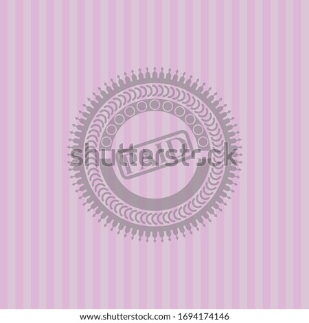 paid icon inside retro pink emblem