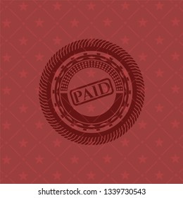 paid icon inside retro red emblem