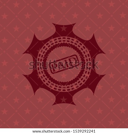 paid icon inside retro red emblem