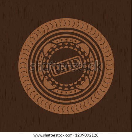 paid icon inside retro style wooden emblem