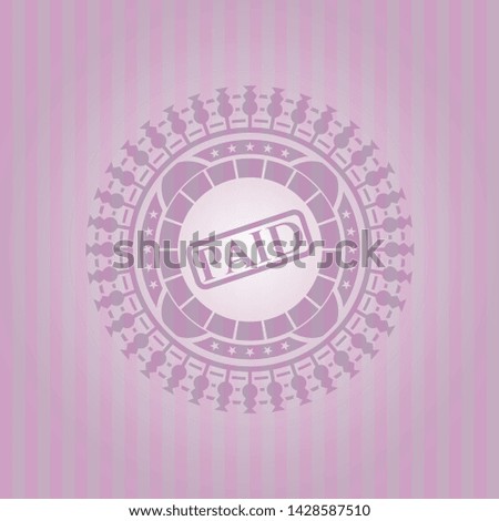 paid icon inside retro style pink emblem