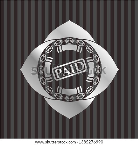 paid icon inside silver shiny badge