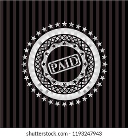 paid icon inside silvery shiny badge