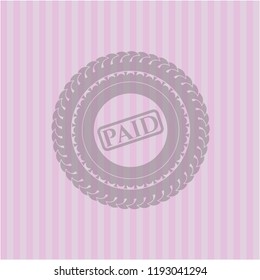 paid icon inside vintage pink emblem