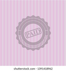 paid icon inside vintage pink emblem
