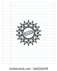 paid icon pencil effect. Vector Illustration. Detailed.