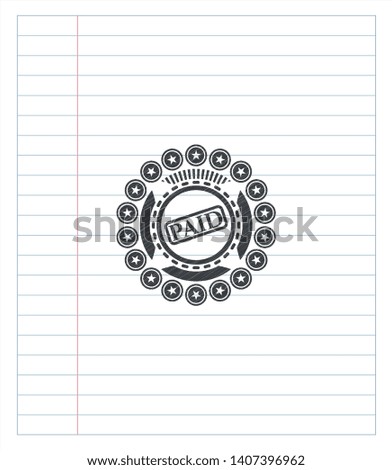 paid icon pencil emblem. Vector Illustration. Detailed.
