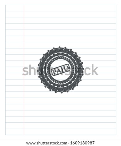 paid icon penciled. Vector Illustration. Detailed.
