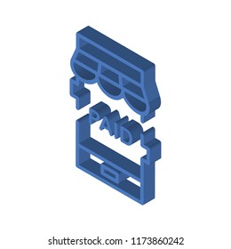 Paid isometric left top view 3D icon