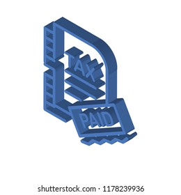 Paid isometric left top view 3D icon