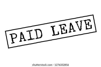 Paid leave black rubber stamp. Typographic series.