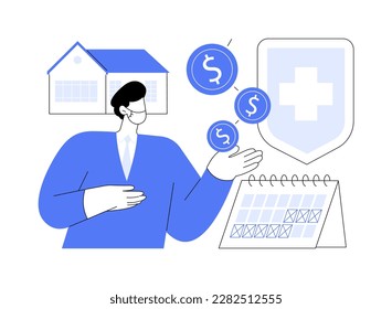 Paid leave for quarantined workers abstract concept vector illustration. Paid time off for illness, sick leave, governmental protection, social distance, financial support abstract metaphor.