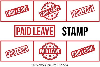 Paid Leave Rubber Stamp Set Vector