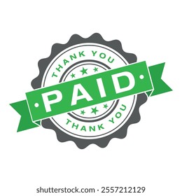 Paid Letter Rubber Stamp Vector Template