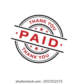 Paid Letter Rubber Stamp Vector Template