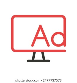 Paid marketing, digital advertising, Search marketing icon, notebook or pc vector illustration with icons