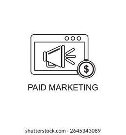 ícone de marketing pago , ícone de publicidade