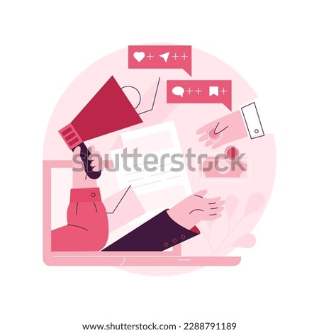 Paid media abstract concept vector illustration. Paid social media post, online publication, article, copywriting service, corporate communication, website element, menu bar abstract metaphor.