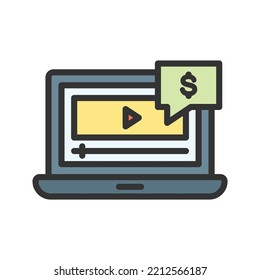 Paid Media icon vector image. Can also be used for Digital Marketing. Suitable for mobile apps, web apps and print media.