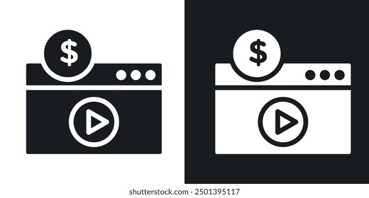 Paid media vector icon set