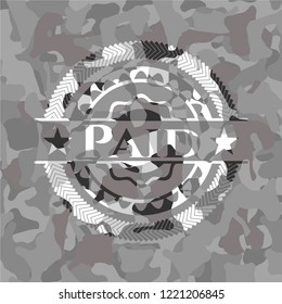 Paid on grey camo texture