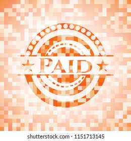 Paid orange mosaic emblem