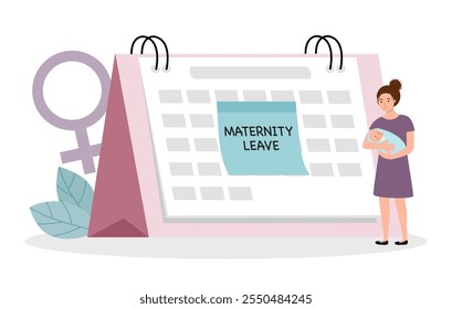 Paid parental leave employee benefit. Maternity leave concept.