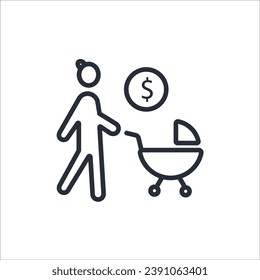 paid parental leave icon. vector.Editable stroke.linear style sign for use web design,logo.Symbol illustration.