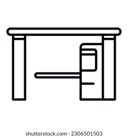 Paid parking barrier icon outline vector. Car garage. Security gate