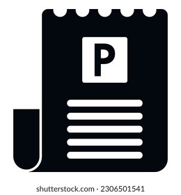 Paid parking bill paper icon simple vector. Lot space. Security zone
