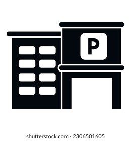 Paid parking building icon simple vector. Car park. Zone transport