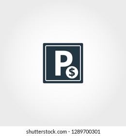 Paid Parking creative icon. Simple element illustration. Paid Parking concept symbol design from airport collection. Can be used for web, mobile and print. web design, apps, software, print.