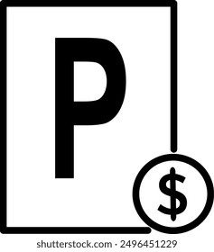 Paid parking icon. Replaceable vector design.