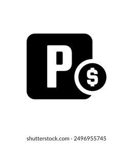 paid parking icon. vector isolated on white background, simple and modern design.