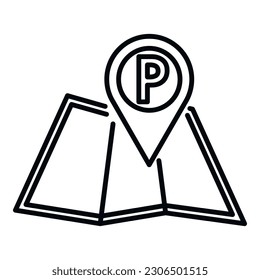 Paid parking location icon outline vector. Security zone. Stree payment