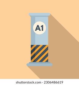 Paid parking pillar icon flat vector. Car park. Space security