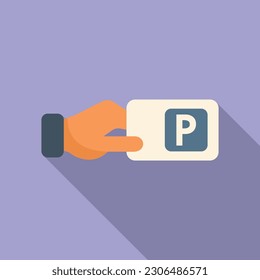 Paid parking ticket icon flat vector. Car garage. Zone transport