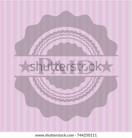 Paid pink emblem