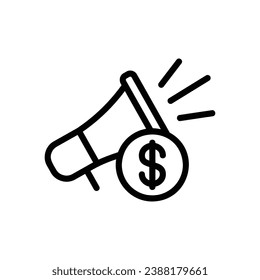 Paid Promote icon with megaphone and dollar